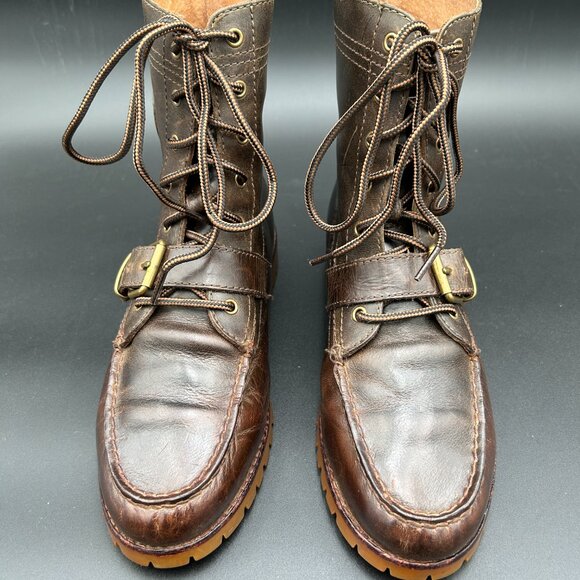 Vintage Polo Ralph Lauren Ranger Leather Workwear Boots Men’s 7.5 Brown Lug Sole main image 13